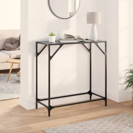 Vidaxl wandtafel met zwart glazen blad 80x35x81 cm staal