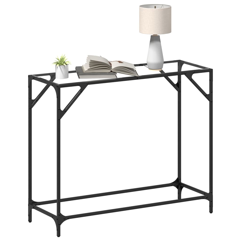 Vidaxl wandtafel met transparant glazen blad 98x35x81 cm staal