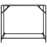 Vidaxl wandtafel met zwart glazen blad 98x35x81 cm staal