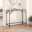 Vidaxl wandtafel met zwart glazen blad 98x35x81 cm staal