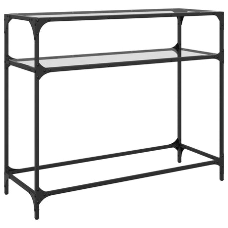 Vidaxl wandtafel met transparant glazen blad 98x35x81 cm staal