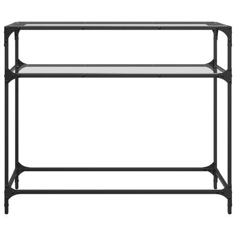 Vidaxl wandtafel met transparant glazen blad 98x35x81 cm staal