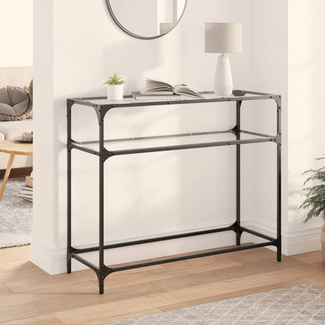 Vidaxl wandtafel met transparant glazen blad 98x35x81 cm staal