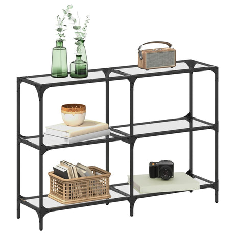 Vidaxl wandtafel met transparant glazen blad 118,5x30x81 cm staal