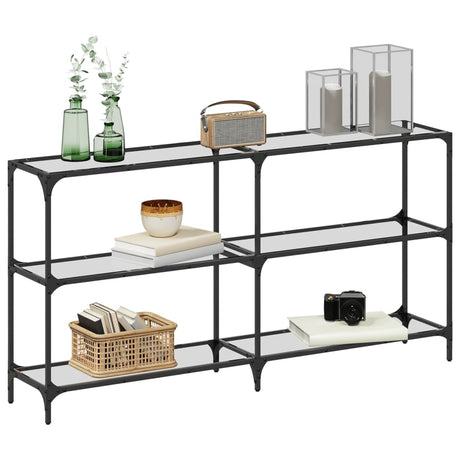 Vidaxl wandtafel met transparant glazen blad 158,5x30x81 cm staal