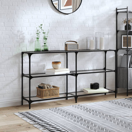 Vidaxl wandtafel met transparant glazen blad 158,5x30x81 cm staal