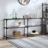 Vidaxl wandtafel met transparant glazen blad 194,5x30x81 cm staal