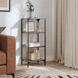 Vidaxx Lagerregal mit schwarzer Glasplatte 40x30x95 cm Stahl