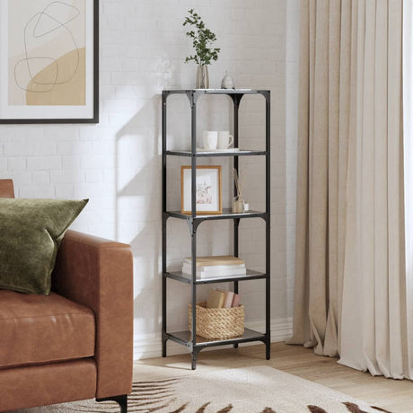 Vidaxx Lagerregal mit schwarzer Glasplatte 40x30x123 cm Stahl