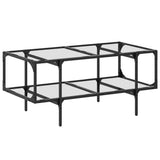 Vidaxl salontafel met transparant glazen blad 98,5x50x45 cm staal
