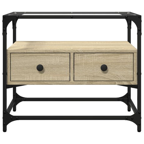Vidaxl tv-meubel met glazen blad 60x35x51 cm bewerkt hout sonoma eiken