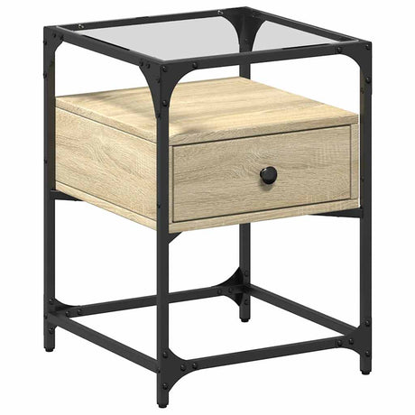 Vidaxl nachtkastje 40x40x55 cm bewerkt hout sonoma eikenkleurig