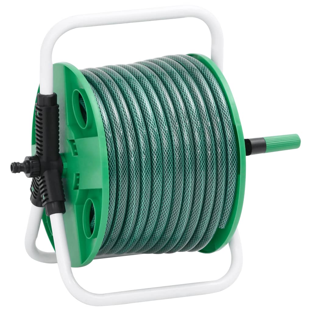 Vidaxl Schlauchtrommel mit 30 m Schlauch freistehend PVC grün