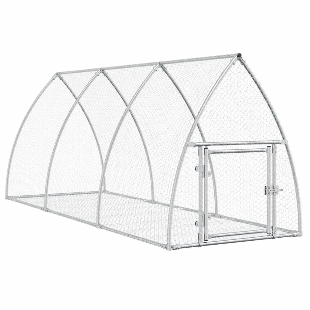 Vidaxxl Kaninchenstall 300x105x120 cm verzinkter Stahl silberfarben