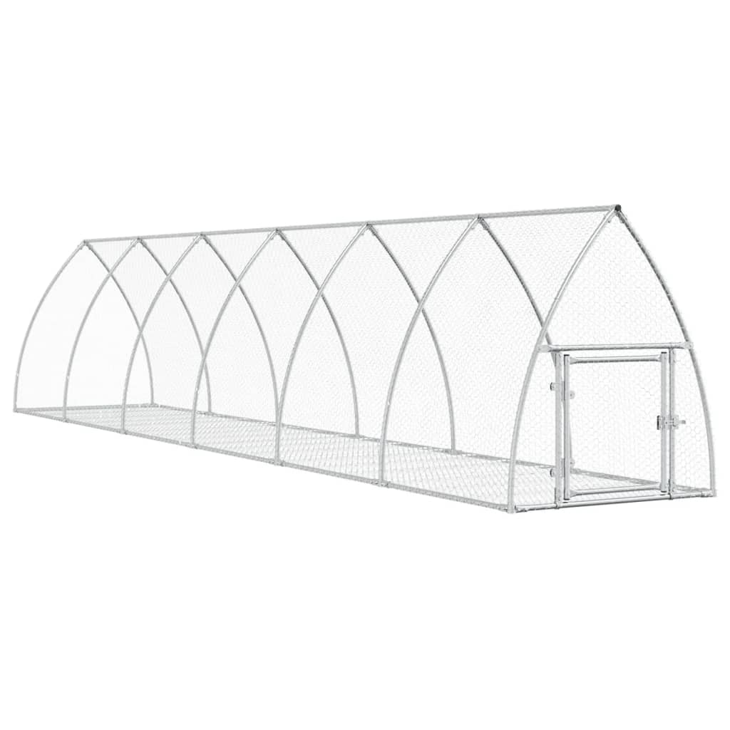 Vidaxxl Kaninchenstall 600x105x120 cm verzinkter Stahl silberfarben