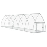 Vidaxxl Kaninchenstall 600x105x120 cm verzinkter Stahl silberfarben