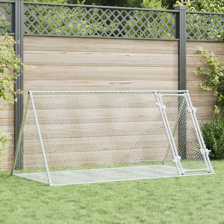 Vidaxxl Kaninchenstall 200x105x91 cm verzinkter Stahl silberfarben