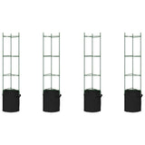 VidaXL Tomatenkäfige mit Pflanzbeutel 4 Stück 154 cm Stahl und Polypropylen