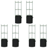 VidaXL Tomatenkäfige mit Pflanzbeutel 6 Stück 116 cm Stahl und Polypropylen