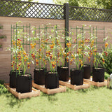 VidaXL Tomatenkäfige mit Pflanzbeutel 8 Stück 154 cm Stahl und Polypropylen