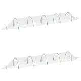 VidaXL Growtunnel 2 Stück 1,5x5 m Glasfaser und Polypropylen