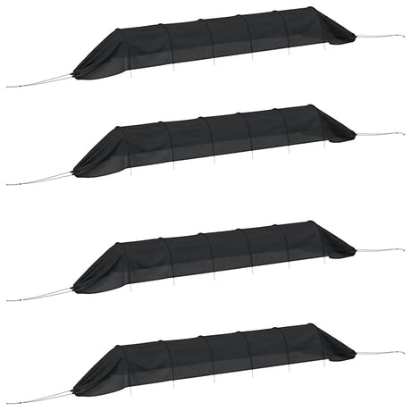 VidaXL Growtunnel 4 Stück Stahl und Polyethylen schwarz