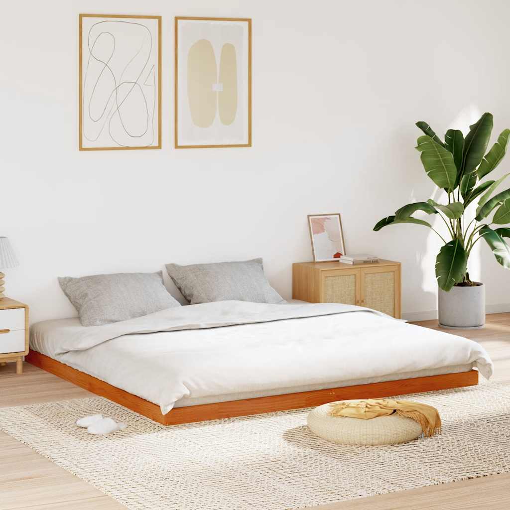 Vidaxl bedframe massief grenenhout wasbruin 200x200 cm