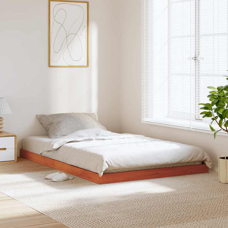 Vidaxl bedframe massief grenenhout wasbruin 120x190 cm