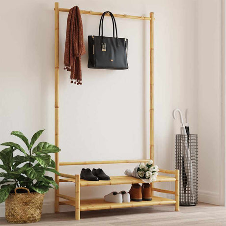 VidaXL Kleiderständer mit Regalen 103x40x183 cm Bambus