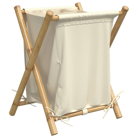 VidaXL Wäschekorb 45x55x63,5 cm Bambus cremeweiß