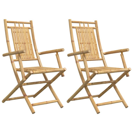 Vidaxl opklapbare stoelen, 2 stuks, 53x66x99 cm, bamboe