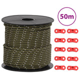 Vidaxxl Zelt-Abspannleine mit Reflektorstreifen und Spannern 50 m 4 mm