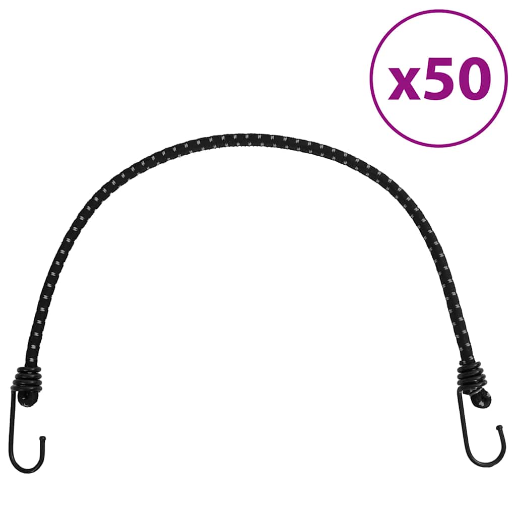 Vidaxl Spanngummis mit reflektierenden Streifen und Haken 50 Stück 59 cm