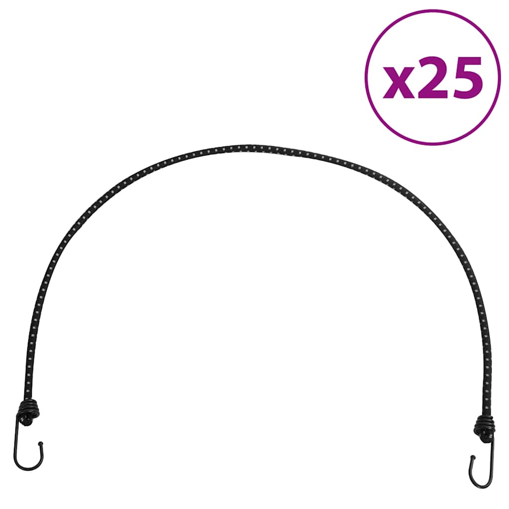 Vidaxl Spanngummis mit reflektierenden Streifen und Haken 25 Stück 100 cm