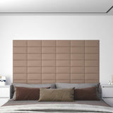 Vidaxl wandhoofdbord 12 st 30 x 15 cm cappuccino stof