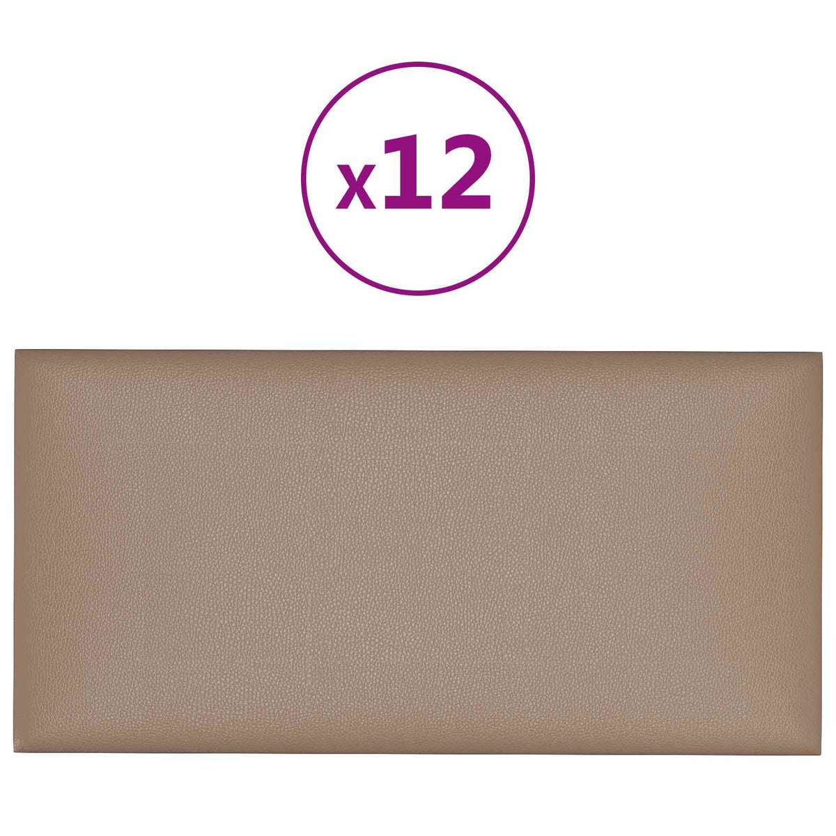 Vidaxl wandhoofdbord 12 st 30 x 15 cm cappuccino stof