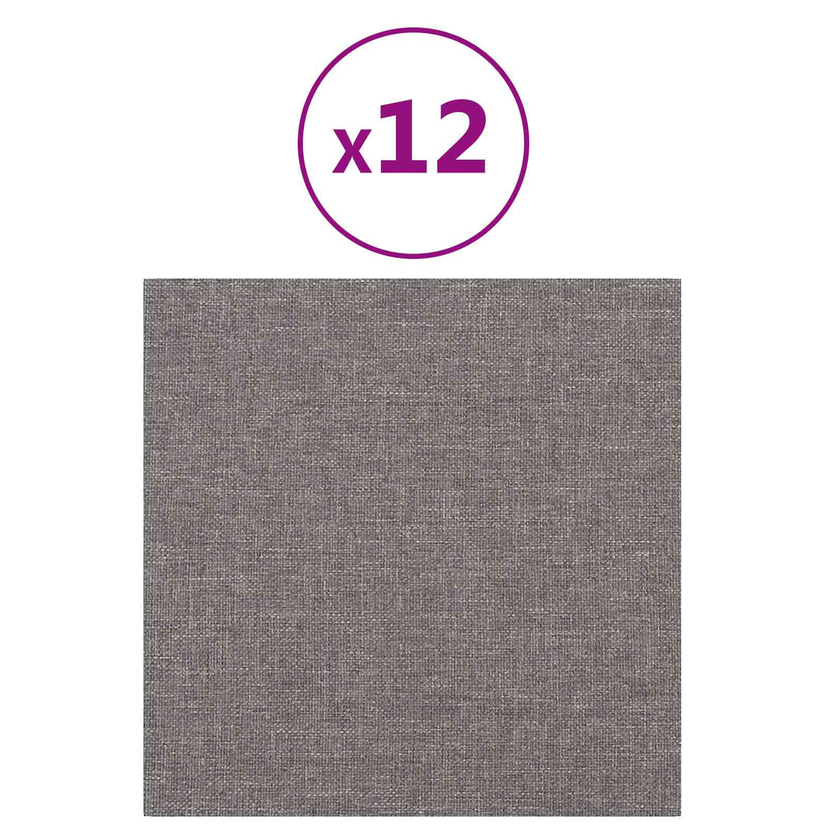 Vidaxl wandhoofdbord 12 st 30 x 30 cm lichtgrijs stof