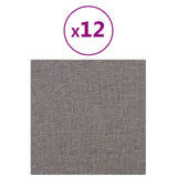 Vidaxl wandhoofdbord 12 st 30 x 30 cm lichtgrijs stof