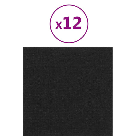 Vidaxl wandhoofdbord 12 st 30 x 30 cm zwart stof