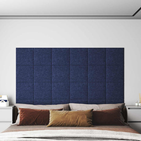Vidaxl wandhoofdbord 12 st 30 x 30 cm blauw stof