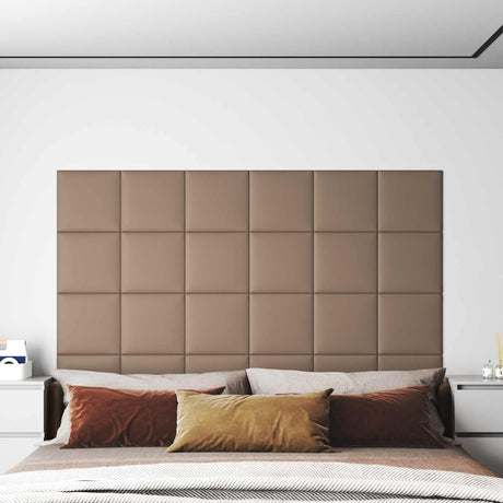 Vidaxl wandhoofdbord 12 st 30 x 30 cm cappuccino stof