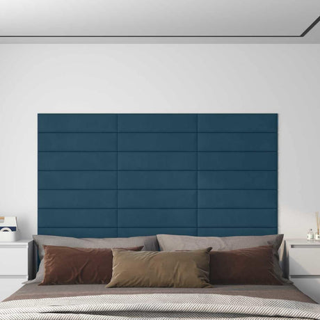 Vidaxl wandhoofdbord 12 st blauw fluweel