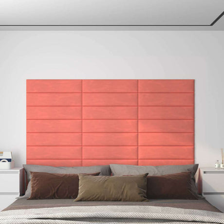 Vidaxl wandhoofdbord 12 st roze fluweel