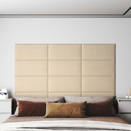 Vidaxl wandhoofdbord 12 st 60 x 30 cm crème stof