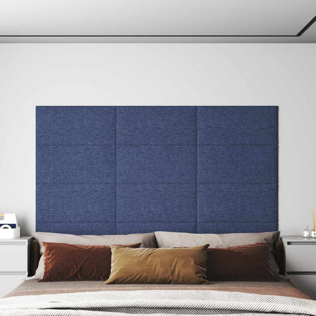 Vidaxl wandhoofdbord 12 st 60 x 30 cm blauw stof