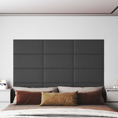 Vidaxl wandhoofdbord 12 st 60 x 30 cm grijs stof