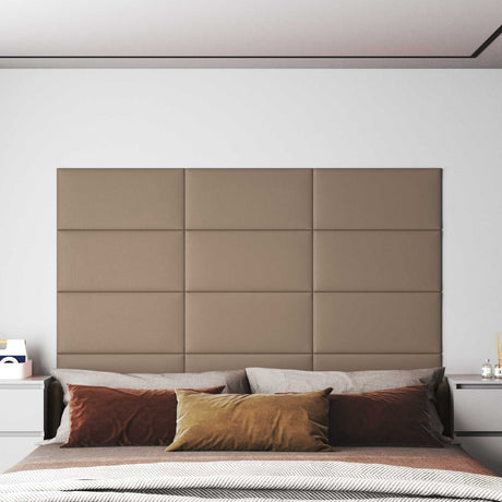 Vidaxl wandhoofdbord 12 st 60 x 30 cm cappuccino stof
