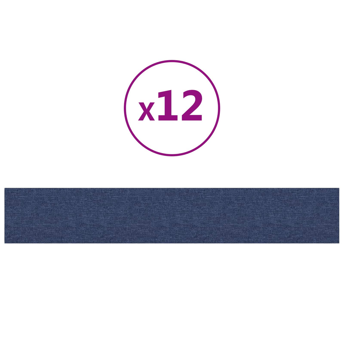 Vidaxl wandhoofdbord 12 st 90 x 15 cm blauw stof