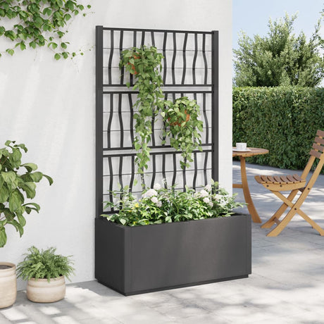 Vidaxx Pflanzgefäß mit Spalier 80x36x140 cm Polypropylen dunkelgrau