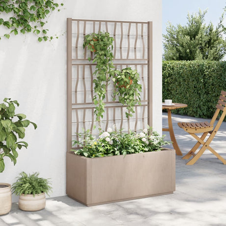 Vidaxx Pflanzgefäß mit Spalier 80x36x140 cm Polypropylen hellbraun